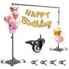 EMART Backdrop Stand with Wheels, 8.5x10ft Adjustable Photo Background Holder with Heavy Duty Metal Flat Base, Pipe and Drape Frame for Parties Wedding Photography Decoration view 1