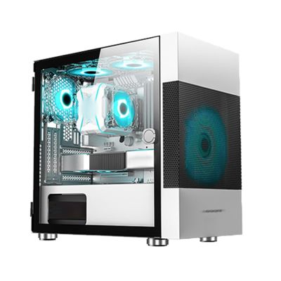 ARrase Computer Case,Supports Micro ATX/LTX,Fully Transparent Side Panel,8 Fan Positions,Supports Water Cooling,Suitable for Gaming and Office Work (Color : Style 2), 18648