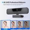 4K Auto Focus Webcam for PC, 4 AI Noise-Canceling Mics UHD Web cam, Auto Light Correction, 85FOV Computer Web Camera, USB C Plug&Play Webcam with Tripod & Privacy Cover Works w/Zoom/Skype/Google view 2