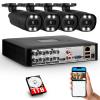 8CH H.265+ DVR and 4 x 1920TVL 2MP Home CCTV Cameras,Wired Security Camera System Outdoor, Smart face Capture and face Retrieval Functions,Email Alert, Mobile APP & PC Remote,1TB Hard Drive view 1