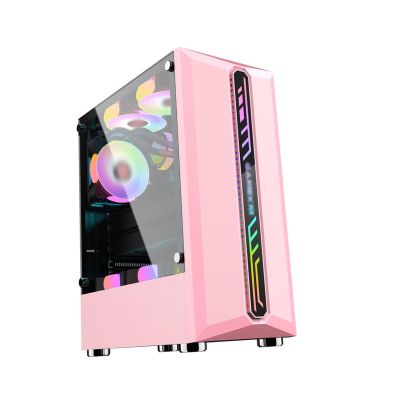 ARrase Mid-Tower Gaming Case,Full Side View, Tempered Glass Side Panel,Supports ATX Micro-ATX,HD Audio USB3.0 * 1 USB2.0 * 2,Supports Water Cooling (Color : Style 3), 18648