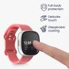 kwmobile Cover Compatible with Fitbit Versa 4 / Sense 2 Covers - 2X Tempered Glass with Plastic Frame - Black/Silver view 3