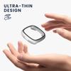 kwmobile Cover Compatible with Fitbit Versa 4 / Sense 2 Covers - 2X Tempered Glass with Plastic Frame - Black/Silver view 4