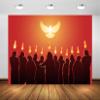 BELECO 5x3ft Fabric Pentecost Backdrop Pentecost Sunday Holy Spirit, Apostles and Followers of Jesus Christ, Biblical Background Religious Belief Christian Church Decor Banner Photo Studio Props view 1