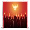 BELECO 5x3ft Fabric Pentecost Backdrop Pentecost Sunday Holy Spirit, Apostles and Followers of Jesus Christ, Biblical Background Religious Belief Christian Church Decor Banner Photo Studio Props view 2