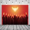 BELECO 5x3ft Fabric Pentecost Backdrop Pentecost Sunday Holy Spirit, Apostles and Followers of Jesus Christ, Biblical Background Religious Belief Christian Church Decor Banner Photo Studio Props view 4