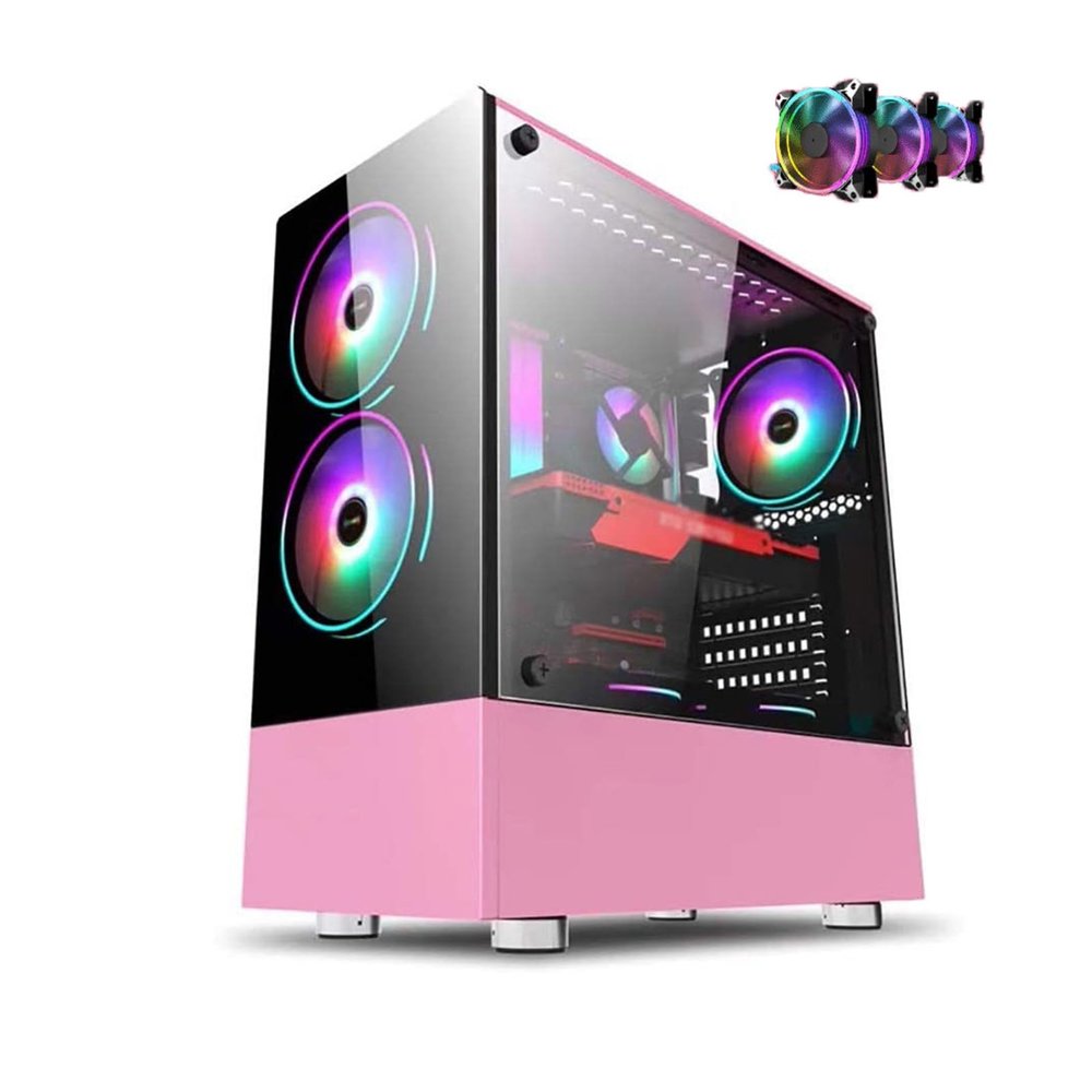 ARrase Gaming Chassis,Water-Cooled Chassis,Tempered Glass Panel, 7x120mm Chassis Fan,Supports ATX/M-ATX/ITX,Suitable for Gaming and Office Work (Color : Style 2), 18648