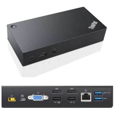 Lenovo Thinkpad Universal Dock DK1633 Docking Station with 90W Adapter (Black, USB-C, USB3.1 C, Renewed)