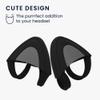 kwmobile Cat Ears for Overear Headphone (Set of 2) - Fits Headbands 1" to 1.5" (2.5cm to 3.8cm) Diameter - Black/Grey view 2