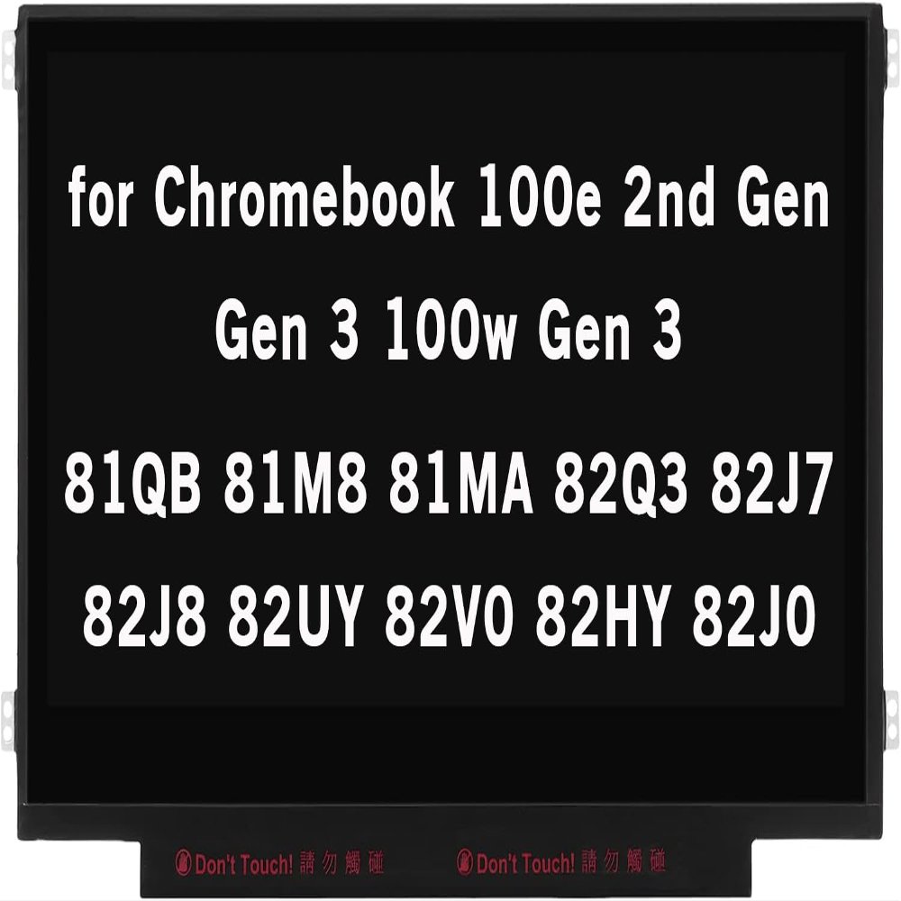 11.6" Screen Replacement for Lenovo 100e Chromebook 2nd Gen/Gen 3 100w Gen 3 81QB 81M8 81MA 82Q3 82J7 82J8 82UY 82V0 82HY 82J0 HD 1366x768 30Pin LCD Display Screen Panel (Side Brackets Non Touch)