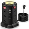 Surge Protector Power Strip 10 FT Cord, PD 20W USB C Power Strip Tower with Night Light, Extension Cord with Multiple Outlets with 4 USB Ports(2A+2C), PASSUS Charging Station Home Office Essentials view 1