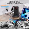 Surge Protector Power Strip 10 FT Cord, PD 20W USB C Power Strip Tower with Night Light, Extension Cord with Multiple Outlets with 4 USB Ports(2A+2C), PASSUS Charging Station Home Office Essentials view 3