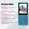 64GB MP3 Player with Speaker Earphones Portable Music Player for Kids Support Voice Recorder Photo Video E-Book, Light Blue view 2