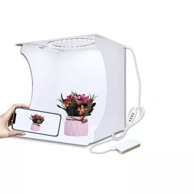Mini Ring Lightbox Folding Portable Photo Studio Box Photography Softbox Light Box Studio Shooting Tent Box Kit with 6 Backdrops (Color : White Size : 24 * 23 * 22cm) (White 24 * 23 * 22cm)