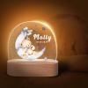 Goodqueen Custom Moon and Bear Acrylic Night Light Lamp, Personalized Name Moon and Stars, USB Wood Base, Newborns Kids Gift, Color Changing, Art Deco view 3