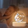 Goodqueen Custom Moon and Bear Acrylic Night Light Lamp, Personalized Name Moon and Stars, USB Wood Base, Newborns Kids Gift, Color Changing, Art Deco view 4