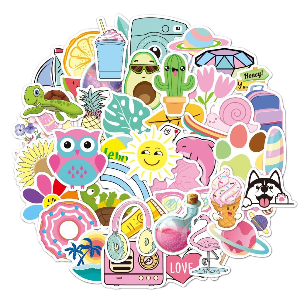 100pcs Aesthetic Stickers for Kids Waterproof Vinyl Vsco Stickers for Water Bottle Scrapbook Laptop Skateboard Computer for Teens Kids Girls