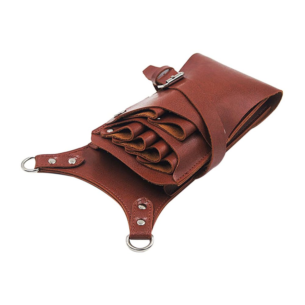 Beavorty Hairdressing Waist Bag Slots Barber Scissor Pouch Pu Leather Hair Tools Travel Bag