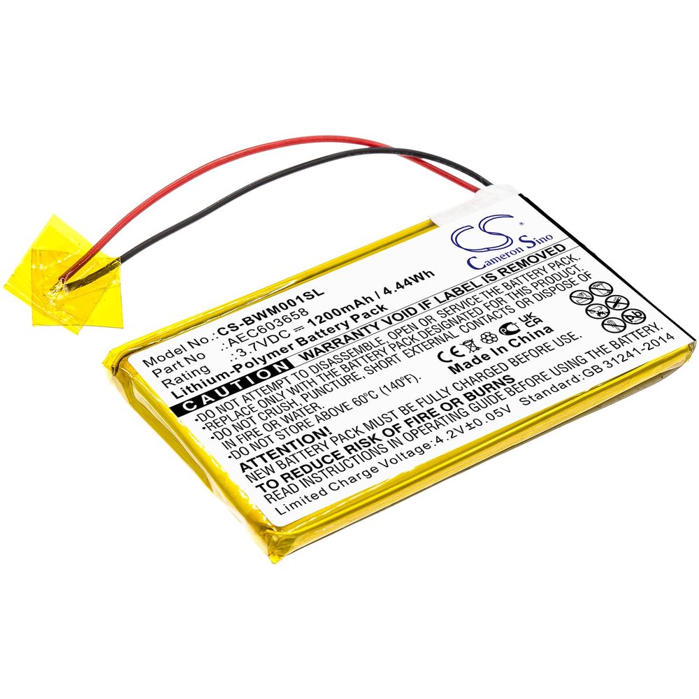 DCH 1200mAh Battery Replacement for BW Gasalert Microclip Gas Detecto GasAlert Micro Clip XL MCXL-MPCB1 MC-XW00-Y-CN-00 MC-XW00-Y MC-XW00 AEC603658