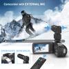 8K 64MP Video Camera 18X Digital Camcorder Video Camera for YouTube 3.0 inch Flip Screen Camcorder Vlogging Camera with 32GB SD Card, 2.4G Remote Control, Two Batteries and External Mic view 3