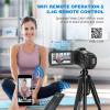 8K 64MP Video Camera 18X Digital Camcorder Video Camera for YouTube 3.0 inch Flip Screen Camcorder Vlogging Camera with 32GB SD Card, 2.4G Remote Control, Two Batteries and External Mic view 4