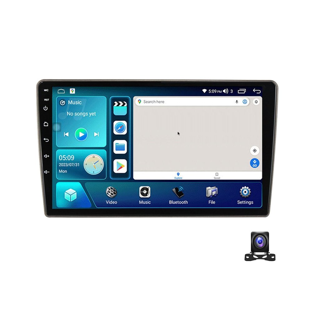 ESASAM Double Din Car Stereo Bluetooth MP5 Player with Carplay/Auto, 9 Inch Touchscreen Radio Receiver with AHD Backup Camera, for Nissan Tiida 2005~2010 Support 4G/SWC/DSP,4 core m150s 2g+32g