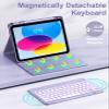 Hamile for iPad 11th 10th Generation Case with Keyboard - 7 Colors Backlit Wireless Detachable Folio Keyboard Cover with Pencil Holder for iPad 11-inch A16 2025 10th Gen 10.9 Inch 2022 (Lavender) view 4