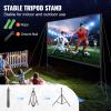 VEVOR Projector Screen with Stand, 150 inch 16:9 4K 1080 HD Outdoor Movie Screen with Stand, Wrinkle-Free Projection Screen with Tripods and Carry Bag, for Home Theater Cinema Backyard Movie Night view 4