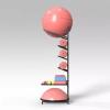 SAYOBO Yoga Mat Holder Floor Standing Yoga Mat Holder with Wheels, Gym Yoga Ball Foam Roller Storage Rack - 6 Tier, Universal Display Shelf Fitness Gear Organizer view 2
