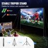 VEVOR Projector Screen with Stand, 120 inch 16:9 4K 1080 HD Outdoor Movie Screen with Stand, Wrinkle-Free Projection Screen with Tripods and Carry Bag, for Home Theater Cinema Backyard Movie Night view 4