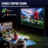 VEVOR Projector Screen with Stand, 100 inch 16:9 4K 1080 HD Outdoor Movie Screen with Stand, Wrinkle-Free Projection Screen with Bar Feet and Carry Bag, for Home Theater Cinema Backyard Movie Night view 4