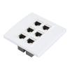 6-Port Cat6 Keystone Jack Ethernet Wall Plate - High-Speed Network Ideal for Home Office Gaming Setup, Compatible with CAT5/CAT5e/CAT6/CAT6A view 1