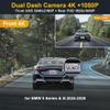 Fitcamx Front 4K+Rear 1080P Dash Cam Adapts for BMW 5 Series & i5 2024-2026 G60 (HD2-6576), OEM Factory Look, 2 Way HD Video, Built-in WiFi & APP, Loop Recording, G-Sensor, Easy to Use, 128GB Card view 2