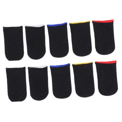 Mobestech 10pcs Nylon Touchscreen Finger Sleeves for Gaming Breathable and Lightweight Thumb Covers Compatible Touch Devices Prevents Fingerprints and Friction Random Colors