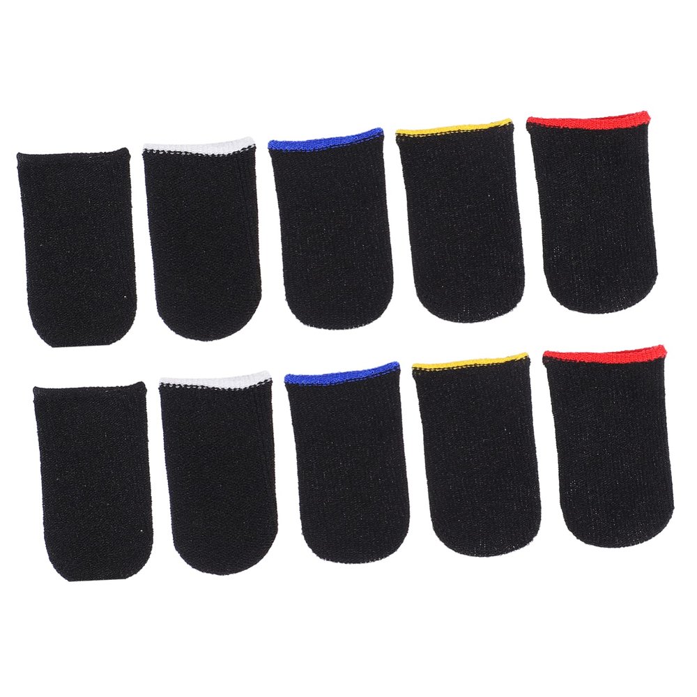 Mobestech 10pcs Nylon Touchscreen Finger Sleeves for Gaming Breathable and Lightweight Thumb Covers Compatible Touch Devices Prevents Fingerprints and Friction Random Colors