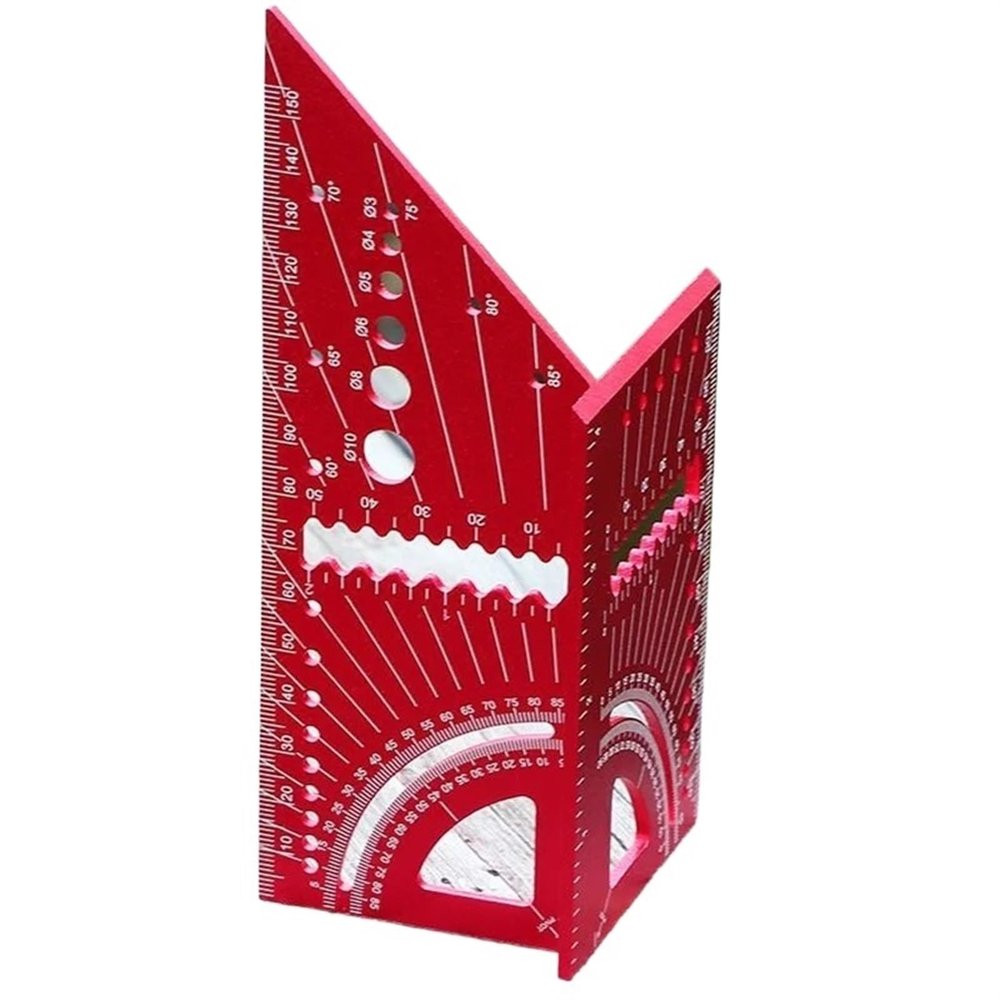 Aluminum Alloy Woodworking Angle Ruler Line Drawing Device 3D Mitre Angle Measuring Measure Tool with Gauge Protractor Locator