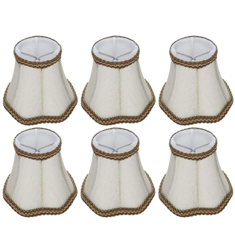 6Pcs Lamp Cover for E14 Bulb - Fabric Lampshade Accessory, European Style for Chandeliers, Wall Lamps, Bedrooms, Halls