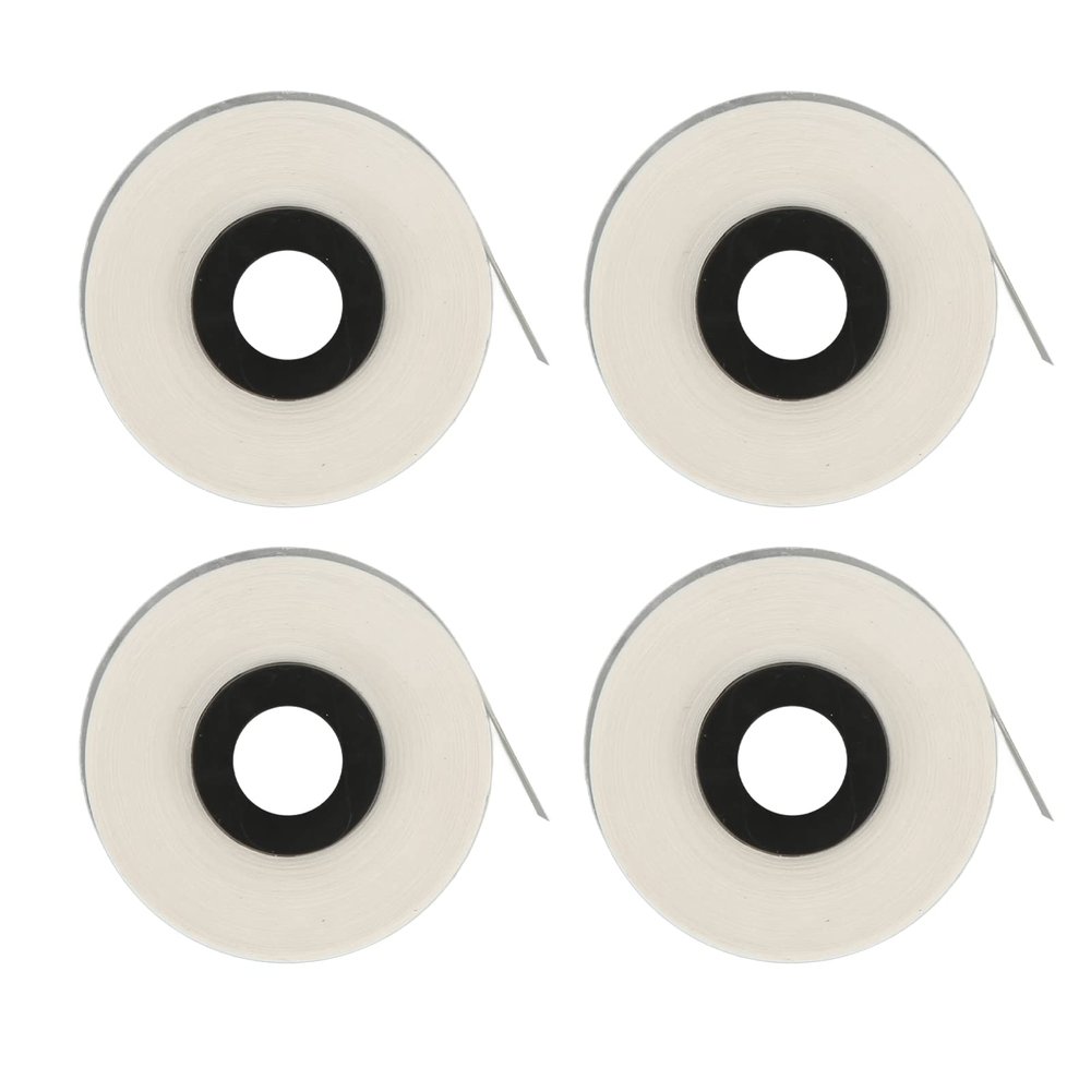 Glomora 4 Roll Label Maker Tape - 8m Long 5mm Wide Thermal Label Tape for MAX LM370 LM380 LM390 (White)
