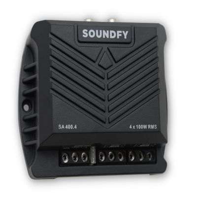 Soundfy SA 400.4 4-Channel Digital Car Audio Amplifier, 400W RMS 2 Ohms Stable, Compact Class D Multi-Channel Amp with Crossover & MOSFET Power Supply, Full-Range Sound Quality