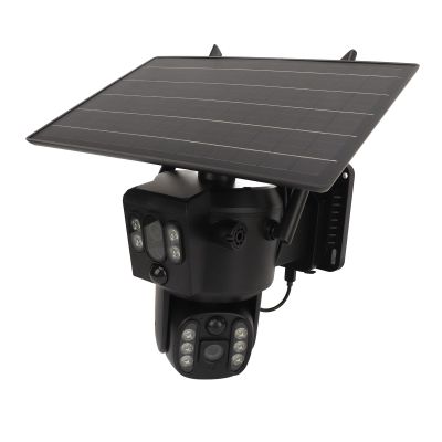 Sanpyl Security Camera Wireless Outdoor, 4K WiFi Solar Security Camera with Dual Lens for Home, with Color Night Vision, AI Human Tracking, 2 Way Talk, IP55 Waterproof, Cloud Storage