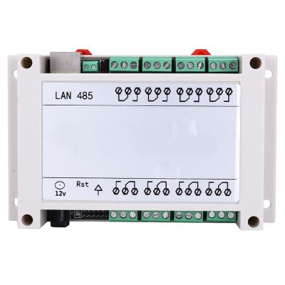 8-Channel Relay Control Module with TCP/IP Remote RJ45 Port - Manage 250V/AC 10A Relays Remotely (White)