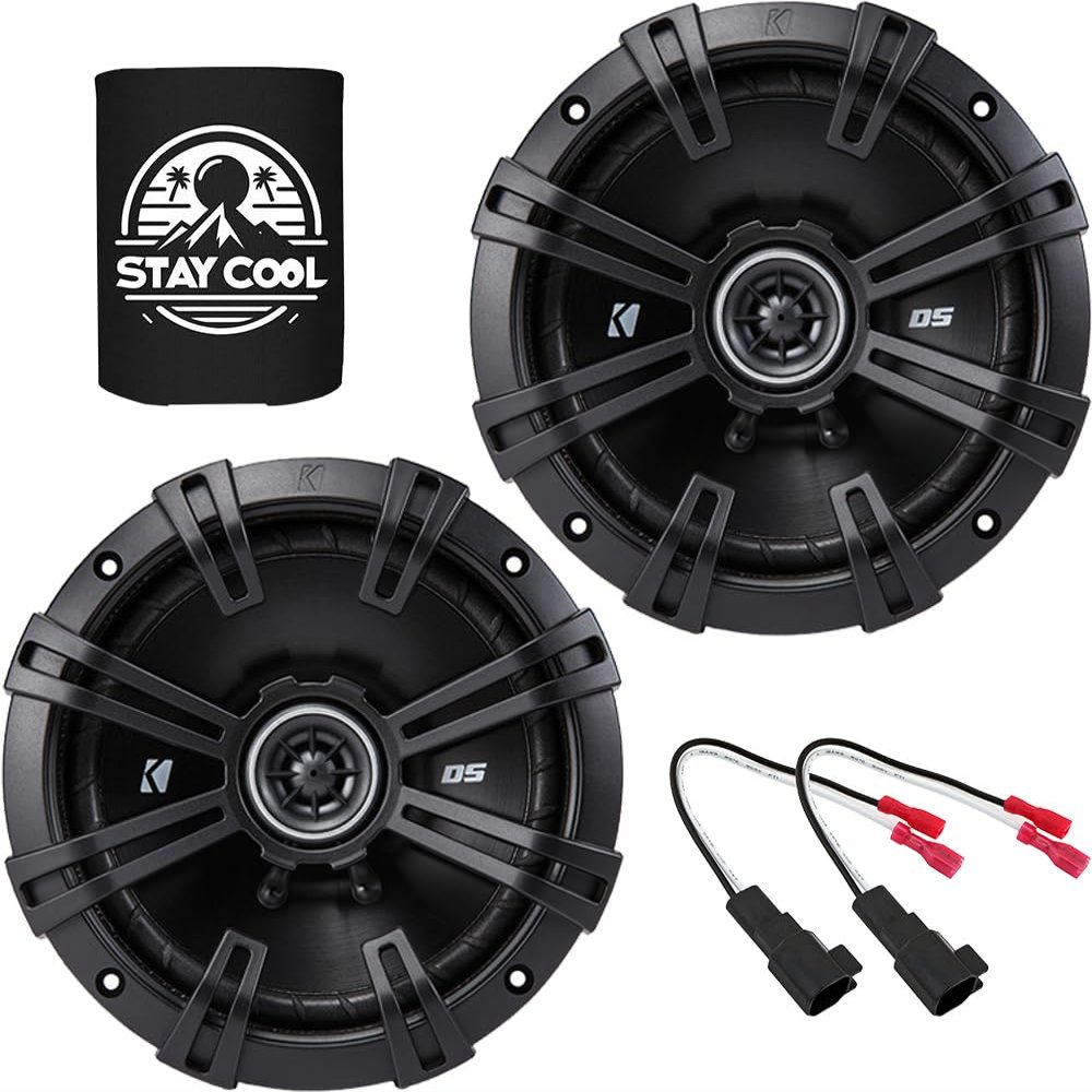 KICKER Front Door 6.5 Speakers Kit for Ford Maverick 2021-2024 Upgrade Kit - Pair of DS Series 6 1/2 Inch Coaxial Speakers with Harnesses - DSC650, 43DSC6504