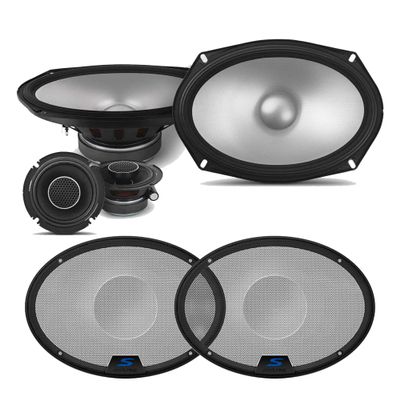 Alpine S2-S69C S-Series 6x9 Component & KTE-S69G 6x9 S-Series Speaker Grill Bundle