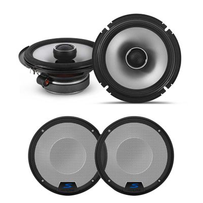 Alpine S2-S65 S-Series 6.5" Coaxial & KTE-S65G 6.5" S-Series Speaker Grill Bundle