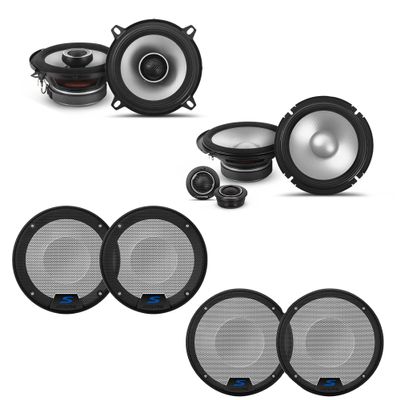 Alpine S2 S-Series 6.5" Component & 5.25" Coaxial Bundle w/ (2) KTE S-Series Speaker Grill