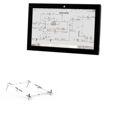 BoxWave Stand and Mount Compatible with Allen Bradley VersaView 6300M Stainless (10.1 in) [16:9 Aspect Ratio] - Pocket Aluminum Stand 3-in-1, Portable Multi Angle Viewing Riser - Metallic Silver