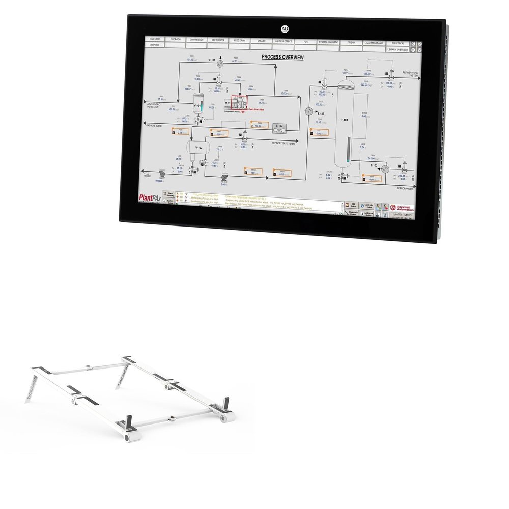 BoxWave Stand and Mount Compatible with Allen Bradley VersaView 6300M Stainless (10.1 in) [16:9 Aspect Ratio] - Pocket Aluminum Stand 3-in-1, Portable Multi Angle Viewing Riser - Metallic Silver