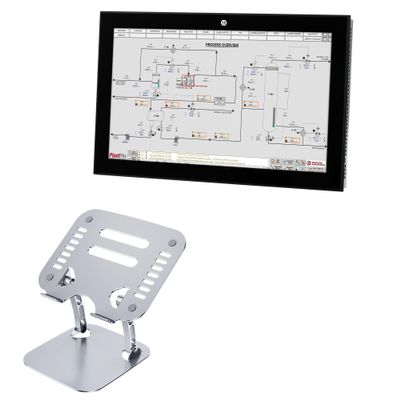 BoxWave Stand and Mount Compatible with Allen Bradley VersaView 6300M Stainless (10.1 in) [16:9 Aspect Ratio] - Executive VersaView Laptop Stand, Ergonomic Adjustable Viewing Angle Metallic Riser