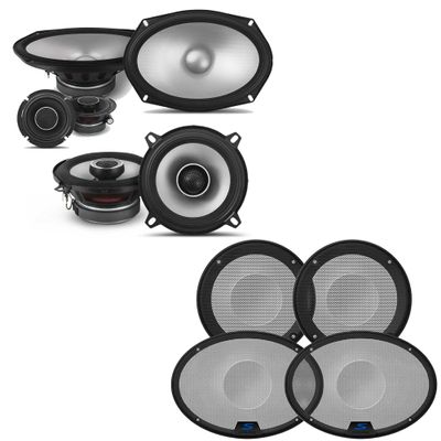 Alpine S2 S-Series 6x9 Component & 5.25 Coaxial Bundle w/ (2) KTE S-Series Speaker Grill