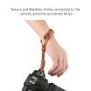 Beufee Camera Wrist Strap, Vintage Leather Camera Hand Strap Secure Camera Sling Strap Adjustable Safety Strap for DSLR Mirrorless Camera Photo(Brown) view 3